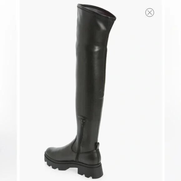 NEW ! Open Edit Over Knee High Boot Platform Heel Wide Calf Black Size 7/7.5/8 - Picture 2 of 5